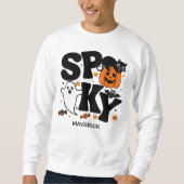 Spooky zwart en Sinaasappel Halloween Trui (Voorkant)