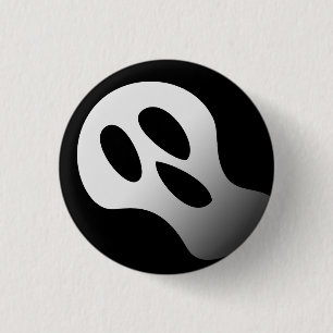 Spooky zwart en wit enge geest gezicht Halloween Ronde Button 3,2 Cm