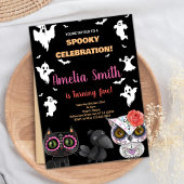 Spooky Zwart Halloween Verjaardag Uitnodigingen
