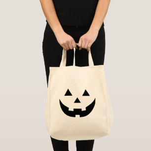 Spooky zwart Jack o lantaarn gezicht Halloween sno Tote Bag