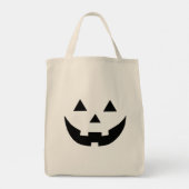 Spooky zwart Jack o lantaarn gezicht Halloween sno Tote Bag (Achterkant)