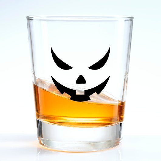 Spooky Zwart Jack O Lantaarn Gezicht Pompoen Hallo Shot Glas