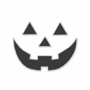 Spooky zwart Jack o lantaarn pompoen gezicht Hallo Sticker