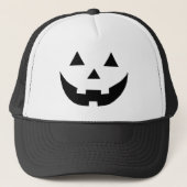 Spooky zwart Jack o lantaarn pompoen gezicht Hallo Trucker Pet (Voorkant)