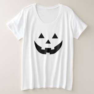 Spooky zwart Jack o lantaarn pompoen leuk Hallowee Grote Maat T-shirt