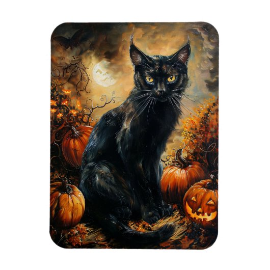 Spooky Zwart Kat Halloween Flexibel Magneet (Verticaal)