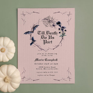Spooky Zwart Roze Halloween Vrijgezellenfeest Kaart