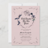 Spooky Zwart Roze Halloween Vrijgezellenfeest Kaart (Voorkant)