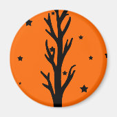 Spooky zwart silhouet boom magneet (Voorkant)