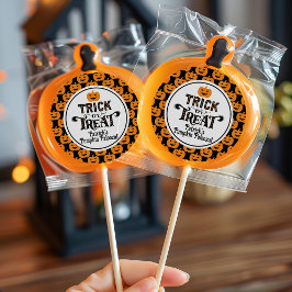 Spooky Zwart Sinaasappel Pompoen Boy Halloween Ver Ronde Sticker