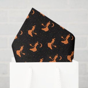 Spooky zwart & Sinaasappel Witch Tissue Papier