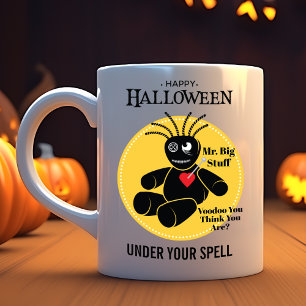 Spooky zwart voodoo pop halloween koffiemok
