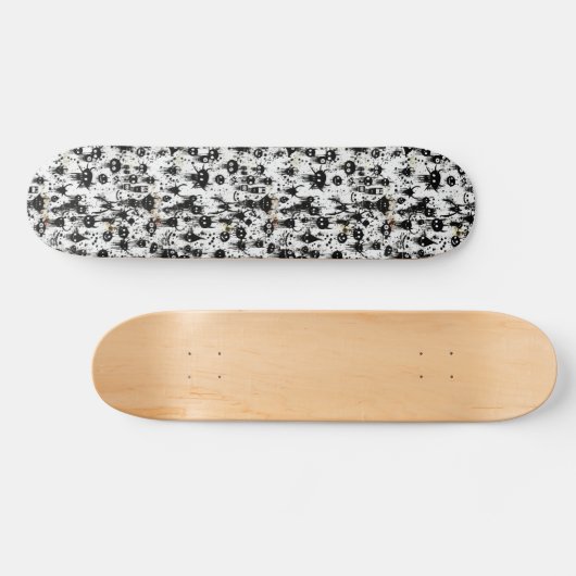 Spooky zwart-wit Abstracte horror Persoonlijk Skateboard (Horizontaal)