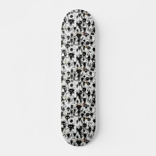 Spooky zwart-wit Abstracte horror Persoonlijk Skateboard (Voorkant)