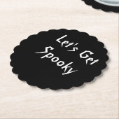 Spooky Zwart & Wit Halloween Party Paper Onderzett Kartonnen Onderzetters (Gekanteld)