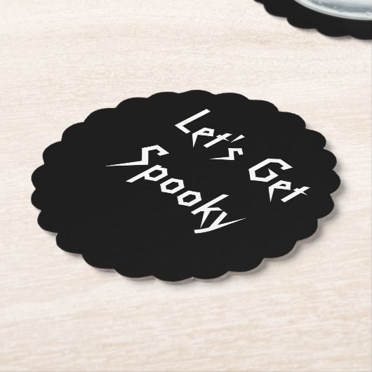 Spooky Zwart & Wit Halloween Party Paper Onderzett Kartonnen Onderzetters (Gekanteld)