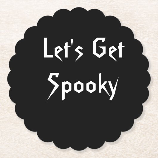 Spooky Zwart & Wit Halloween Party Paper Onderzett Kartonnen Onderzetters (Voorkant)