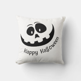 Spooky Zwart-wit Happy Halloween Kussen
