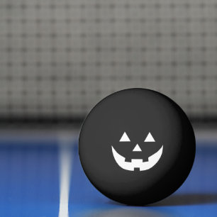 Spooky zwart wit Jack o lantaarn grappig Halloween Pingpongbal
