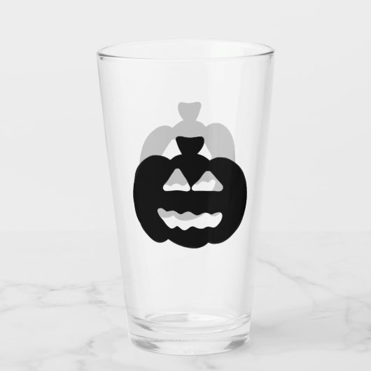 Spooky zwart-wit Jack-o-lantern Glas (Achterkant)