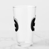 Spooky zwart-wit Jack-o-lantern Glas (Rechts)