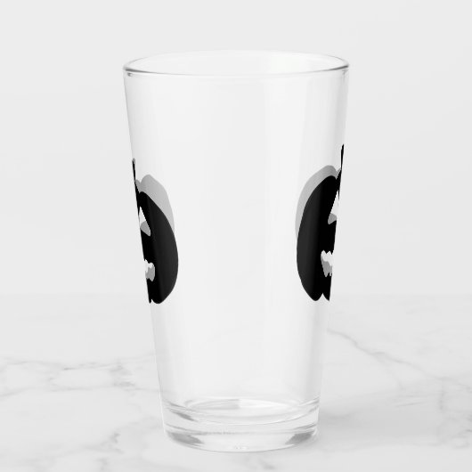 Spooky zwart-wit Jack-o-lantern Glas (Rechts)