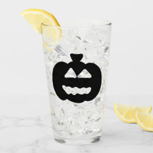 Spooky zwart-wit Jack-o-lantern Glas