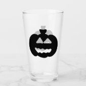 Spooky zwart-wit Jack-o-lantern Glas (Voorkant)