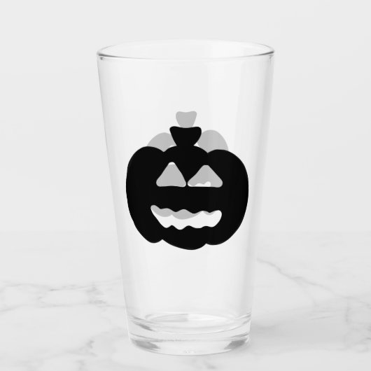 Spooky zwart-wit Jack-o-lantern Glas (Voorkant)