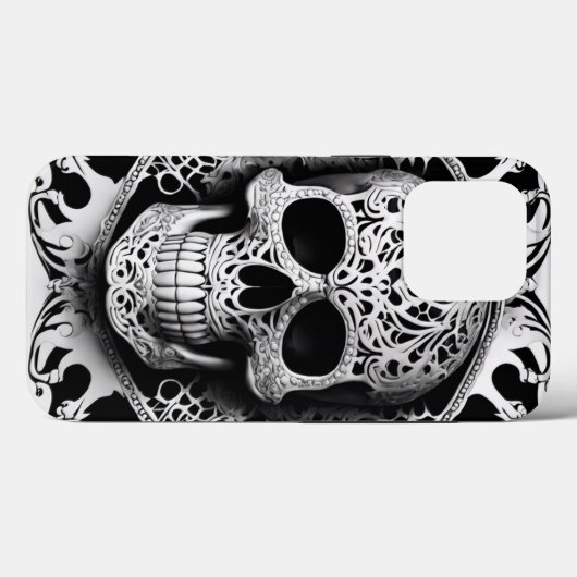 Spooky zwart & wit lachende kant schedel Case-Mate iPhone case (Achterkant (horizontaal))