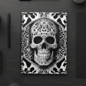 Spooky zwart & wit lachende kant schedel notitieboek