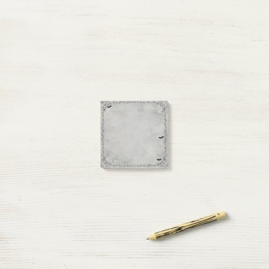 Spooky zwart-wit post-it® notes (Op bureau)