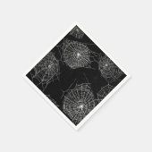 Spooky Zwart & Wit Spiderweb Print Papieren servet (Hoek)
