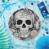 Spooky zwart-witte schedel Halloween Paper Bord (Feest)