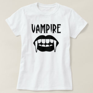 Spooky zwart-witte vampier Halloween T-shirt