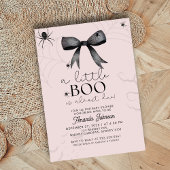 Spooky zwarte boog en spinnen baby shower kaart