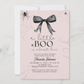 Spooky zwarte boog en spinnen baby shower kaart (Voorkant)