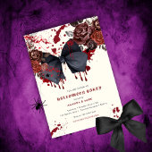 Spooky zwarte boog Halloween Kostuum Uitnodiging