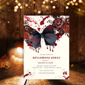 Spooky zwarte boog Halloween Kostuum Uitnodiging