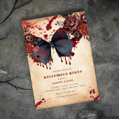 Spooky zwarte boog Halloween Kostuum Uitnodiging