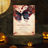 Spooky zwarte boog Halloween Kostuum Uitnodiging