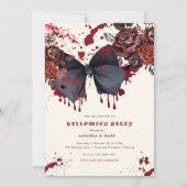 Spooky zwarte boog Halloween Kostuum Uitnodiging (Voorkant)