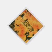 Spooky zwarte kat Halloween papieren servetten (Hoek)