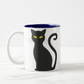 Spooky zwarte kat koffie mok (Links)