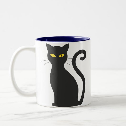 Spooky zwarte kat koffie mok (Links)
