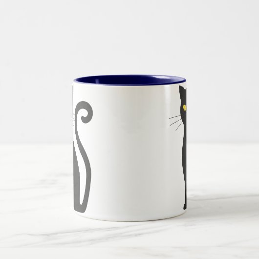 Spooky zwarte kat koffie mok (Center)