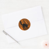 Spooky zwarte kat met achterste gepantserde hallow ronde sticker (Envelop)