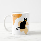 Spooky zwarte kat met griezelige ogen Halloween Gi Koffiemok (Links)