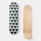 Spooky zwarte kat met groene ogen patroon persoonlijk skateboard (Voorkant)