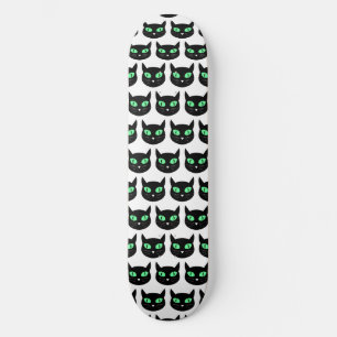 Spooky zwarte kat met groene ogen patroon persoonlijk skateboard
